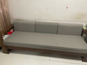 原始原素实木沙发床 两用折叠小户型多功能折叠床 胡桃色-灰色软包A5064 实拍图