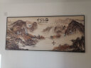 酣墨香客厅装饰画新中式挂画山水画办公室画沙发背景画风景画靠山图壁画 AM101【海纳百川】 180x80cm 黑框(铝合金框+油画布) 实拍图