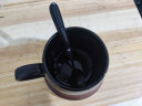 无泥（WUNI） 欧式轻奢黑色马克杯带盖勺哑光咖啡杯配底座创意简约大容量咖厅 黑色星睛杯带勺（配底座） 实拍图