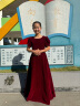 衣诺坊儿童礼服长裙酒红色六一演出服公主裙 酒红泡泡袖 160码 实拍图