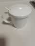 瓷秀源纯白唐山骨瓷杯马克杯水杯咖啡杯办公室茶杯陶瓷杯子家用logo定制 滑盖杯-带盖勺350ml(单个) 实拍图
