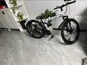 凤凰（Phoenix）折叠山地自行车男女成人学生青少年单车双减震碟刹轻便变速折叠车 黑白三刀轮/显档变速/三套全轴承 24速高配-26寸（身高160-185CM） 实拍图