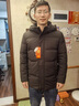 啄木鸟中老年人羽绒服男加厚款连帽老人短款外套爸爸装冬天衣服爷爷袄子 深灰 2XL 实拍图