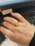 蒂蔻（Tico）足金玫瑰花黄金戒指女款3D硬金转运珠编织红绳指环生日礼物 实拍图