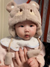 卡度熊（KADUXIONG） 婴儿帽子秋冬款宝宝冬季可爱超萌套头帽女幼儿儿童护耳帽男童冬 小熊-卡其色 5个月-3岁（头围45-50cm） 实拍图