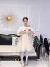 彬单儿童礼服春秋长袖公主裙女童主持人钢琴演出服8188 香槟色 110 实拍图