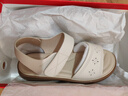 奥康官方女鞋 妈妈鞋夏季新款牛皮百搭舒适平底一字带凉鞋女 米色1224821025 37 实拍图