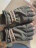 莱维森冬季滑雪保暖手套男女情侣户外骑行触屏加绒防寒防风电动车手套 灰色女款【手背带】 实拍图