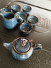 器美优品 茶具套装建盏镶鎏银曜变天目釉功夫茶具整套陶瓷泡茶壶茶杯送礼 蓝菲茶壶 10件 实拍图