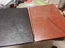 朗捷资料册a4皮质文件袋升级加厚立体袋a4平板包文件包手提大容量公文袋合同票据收纳定制logo 无手提（棕色） 实拍图