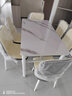 木如金镶轻奢餐桌椅组合现代简约小户型钢化玻璃子吃饭家用快餐饭店出租房 白腿+白面+白玻配6把闪电椅 120cm *宽70cm*高75cm 实拍图