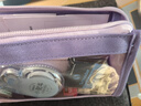 kinbor多巴胺色调大容量透明PVC手帐笔袋拉链多层收纳初高中学生文具袋考试文具盒紫色DT55566 实拍图