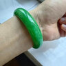 行婷 行婷 满绿翡翠(处理)手镯女冰种正阳绿飘绿花玉手镯子  54-55mm 实拍图