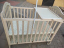 贝多美（beedome）婴儿床多功能bb宝宝床实木无漆摇篮新生儿可移动婴儿拼接大床 实木床+蚊帐+玛卡龙五件套 双层小床(105X60）0-8岁可加长 实拍图