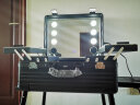 OBOX欧博斯行李箱专业拉杆化妆箱带灯镜子支架PC箱化妆师专用跟妆箱子 黑色PC音乐款 22英寸有支架 实拍图