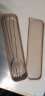 欣美雅（xinmeiya） 勺子筷子叉子韩式上班族便携餐具创意收纳三件套盒装筷子学生麦香餐具盒套装 优质不锈钢筷子+勺子+瓷白收纳盒 实拍图
