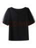 欧莎（OSA）黑色设计感桃心领短袖T恤女夏季新款薄款泡泡袖体恤上衣 黑色 M 晒单实拍图