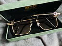 木丁丁墨镜女高级感ins夏防晒大脸显瘦无边框情侣开车出行太阳眼镜 太阳镜【金框渐变灰】 实拍图