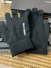 云见森知 毛线手套男女冬季针织保暖手套防滑触屏手套韩版女士手套户外 普通款黑色（注意是薄款） 实拍图