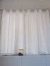 家菲（jiafei） 【伸缩杆+纱帘】透光不透人纱帘窗帘免打孔易安装伸缩杆卧室飘窗 加厚麻纱--白色-带杆 (墙宽1.1-1.6米)(高1.5米2片) 实拍图