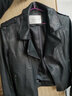 泊诗兰 真皮皮衣女短款 绵羊皮机车修身皮夹克外套P3128 黑色 L 【105-114斤】 实拍图