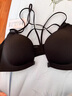 KJ前扣无痕内衣女小胸聚拢收副乳防下垂上托交叉双肩带美背文胸夏季 黑色【单文胸】 80B 实拍图