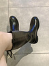晟霆法式长筒靴女2025秋冬新款粗腿显瘦高筒靴v口后拉链骑士靴大码女 黑色【绒里】 35 (225mm) 实拍图