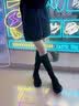 达芙妮过膝靴长靴女靴新款高筒长筒秋冬加绒弹力粗腿品牌女靴子 黑色加绒 37 实拍图