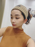 槿城杨超越同款宽边发带秋冬运动针织毛线月子束发带女保暖头巾发箍 字母发带卡其 实拍图