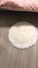 牧诺仿羊毛圆形地毯简约毛毯现代白色长毛地毯 拍照背景毯橱窗展示垫 毛绒 纯白色 直径70厘米圆形 实拍图