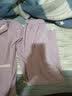 猫人女士睡衣女秋季棉质家居服女长袖开衫纯色花边睡衣套装紫色M 实拍图