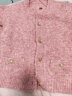 三彩2023冬季新款短款圈圈纱针织衫开衫毛衣圆领休闲女 粉红 160/84A/M 实拍图