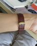 istrap真皮表带男女士鳄鱼纹牛皮适用天梭浪琴美度西铁城卡西欧dw精工海鸥飞亚达阿玛尼手表带力洛克表链 棕线同色线丨玫金针扣 与表盘接口宽度19mm 实拍图