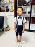 罗蒙儿童背带礼服套装男童礼服毕业演出服中大童 藏青套装 120 实拍图