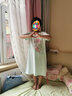 多妙屋女童睡裙夏短袖薄款儿童睡衣女孩棉公主宝宝母女亲子大童 A款 5007 薄荷绿 140 参考身高135-145 实拍图