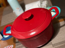 菲仕乐珐琅锅铸铁汤锅炖锅双耳煲汤锅煮粥平底锅烹饪锅具电磁炉燃气通用 【食色铸铁】珐琅锅-红 24cm 实拍图