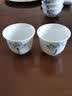 唯古 白瓷功夫茶杯单个小号家用青花瓷手绘陶瓷茶具品茗杯茶碗 荷花（50ml）2个 实拍图