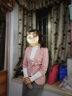 简蜓小西装女棉麻夏季新款韩版休闲外套女七分袖短款亚麻小个子西服 中袖粉色小西装 M（建议：90-100斤） 实拍图