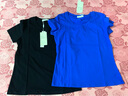 艾路丝婷夏装短袖T恤女上衣韩版修身圆领纯色棉体恤TX3361 宝蓝色 170/92A/XL 实拍图