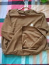 皮尔卡丹（pierre cardin）官方品牌华夫格卫衣圆领长袖T恤男士中年商务休闲打底衫旗舰高端 驼色5529 2XL 180 建议152-163斤 实拍图