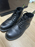 百丽（Belle）潮搭马丁靴男冬季商场同款真皮英伦风休闲靴加绒92267DD0预售 黑色(6孔) 44 (270mm) 实拍图