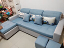 梦春缘 布艺沙发客厅现代简约小户型科技布乳胶免洗可拆洗实木框架 棉麻布海绵版偏硬坐垫 三人位 2.1m +脚踏+(小凳子*2) 实拍图