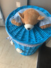 金柳 脏衣篮收纳篮藤编脏衣服收纳筐衣篓 储物箱玩具桶 蓝色筐体+浅蓝色里布 大号 口宽38-高48 实拍图
