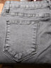 狮子聪加绒牛仔裤女紧身高弹力高腰铅笔小脚裤冬季加厚 灰色灰绒九分  30码 实拍图