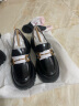 天美意乐福鞋女皮鞋女商场同款厚底增高皮鞋2024春新款CPF05AA4 黑色 34 实拍图