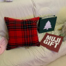 无印良品（MUJI）棉法兰绒靠垫 抱枕可拆洗 绿色格纹 55×59cm 实拍图