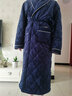 曲果（QUGUO）情侣睡衣冬季三层珊瑚绒夹棉女士加长款男士睡袍加厚保暖冬天浴袍 9891男款-宝蓝 2XL 实拍图