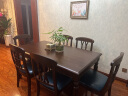 印作美式实木餐桌带抽屉全原木长方形小户型家用饭桌子 1.2米餐桌 软包餐椅4把 晒单实拍图
