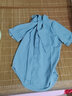 欧贝汐短袖雪纺衬衫女夏季上衣2025年新款蝴蝶结气质职业OL时尚洋气衬衣 蓝色 M 实拍图