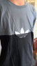 adidas居家纯棉拼接运动上衣圆领短袖T恤男装夏季阿迪达斯三叶草 黑色/蓝 M(参考身高:179~185CM) 实拍图
